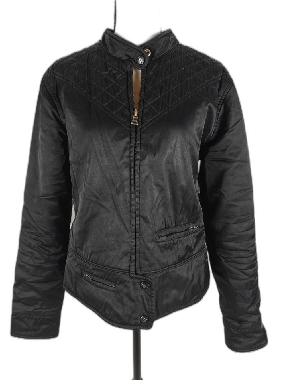 Women Guess Jeans Quilted Jacket Black Medium